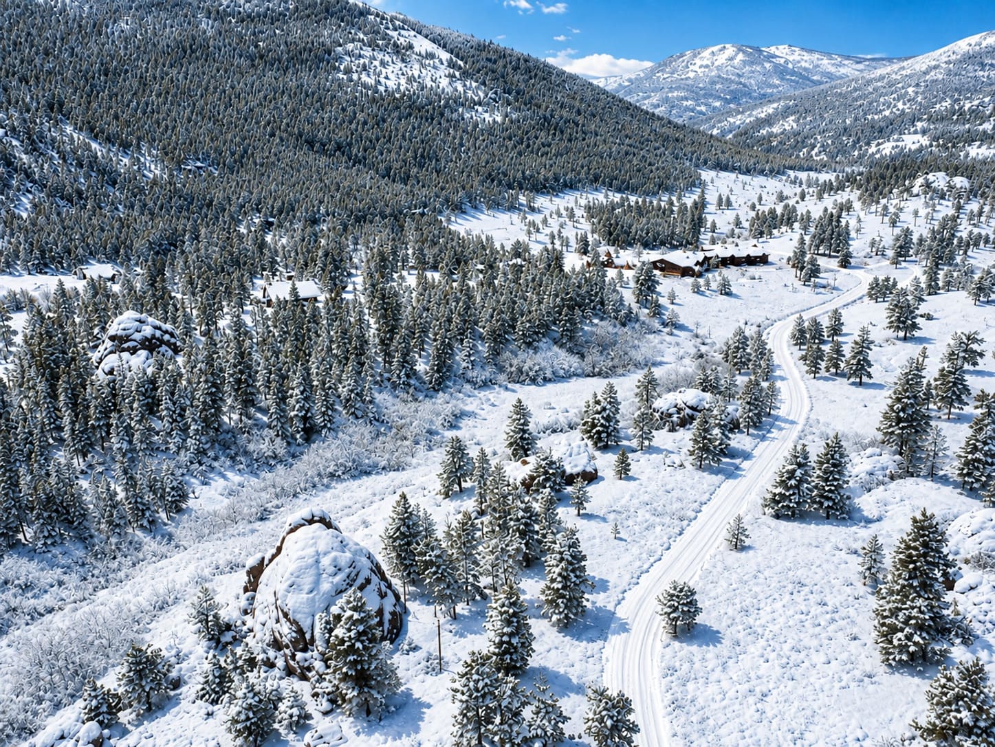Snowy Mountain Valley Vista